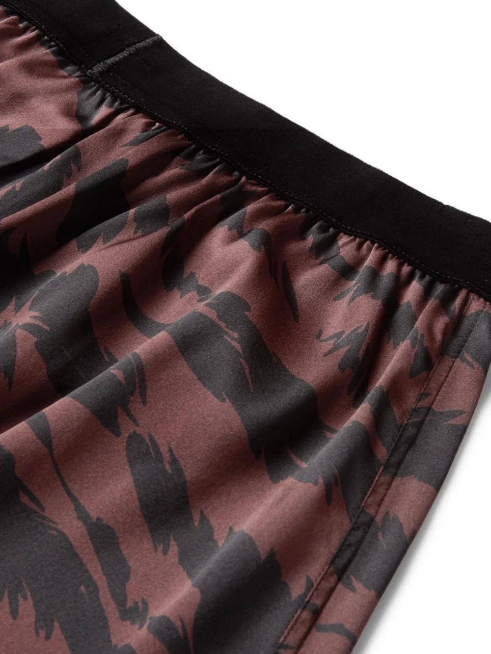 Tom Ford Brown Black Zebra Stretch Silk Logo Velvet Waistband Boxer Shorts